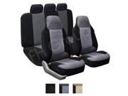 Fabric Seat Covers W. 3 Rear Headrests Airbag Compatible and Split Bench