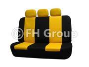 Solid Bench Cover w 3 Headrests Yellow and Black