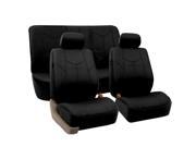 FH Group Rome PU Leather Seat Covers Airbag Compatible Rear Split Solid Black