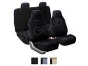 Fabric Seat Covers W. 2 Rear Headrests Airbag Compatible and Split Bench