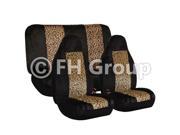 2 Tone Leopard Print Seat Covers Full Set Airbag Compatible Split Rear