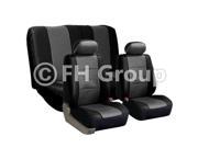 FH Group PU Leather Car Seat Covers Airbag Ready Split Bench Grey Black