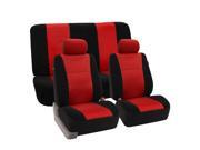 Fishnet Stitching Full Set Seat Covers Airbag Ready Rear Split Red