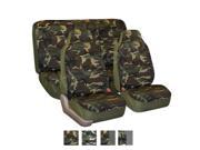 FH FB109112 FH Group Quality Cotton Car Seat Covers Full Set Side Airbag Split Compatible Dark Camouflage