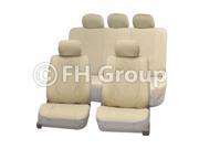 3 Row Deluxe Leatherette Seat Covers Airbag Ready 4 Bucket 1 Split Bench Beige