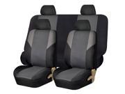 Cross Weave Fabric Seat Covers Airbag Compatible Split Bench Gray Black