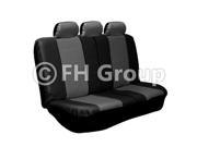 PU Leather 40 60 60 40 50 50 Split Bench Cover w. 3 Headrests Gray Black