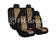 2 Tone Leopard Seat Covers Airbag Compatible Split Rear W. 2 Rear Headrests