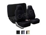 Fabric Seat Covers Airbag Compatible and Split Bench Black