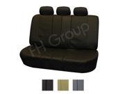 Deluxe Leatherette Split Bench Seat Cover W. 3 Headrests Blk