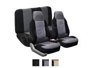 Fabric Seat Covers Airbag Compatible and Split Bench Gray Black