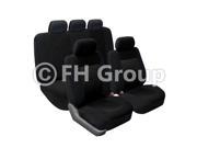 FH FB062115 FH Group Fabric Corduroy Seat Covers Airbag Compatible and Rear Split Solid Black