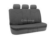 FH Group Rome PU Leather Split Bench Seat Covers w. 3 Headrests Solid Gray