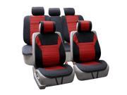 Premium Complete Auto Seat Cushion Full Set Airbag Split Ready Red Black
