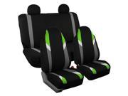 Car Seat Covers Heavy Duty Carpet Floor Mat Highback for Auto 4 Headrests Green