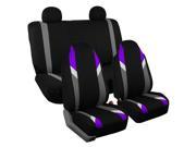 Car Seat Covers Beige Heavy Duty Carpet Floor Mat Highback for Auto 4 Headrests Purple