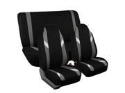 Car Seat Covers Heavy Duty Floor Mat Highback for Auto 2 Headrests Gray