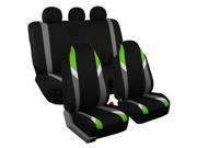 Car Seat Covers Heavy Duty Floor Mat Highback for Auto 5 Headrests Green