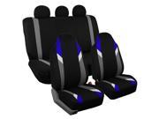 Car Seat Covers Heavy Duty Carpet Floor Mat Highback for Auto 5 Headrests Blue