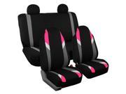Car Seat Covers Heavy Duty Carpet Floor Mat Highback for Auto 4 Headrests Pink
