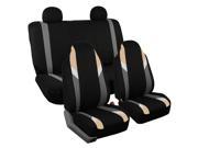 Car Seat Covers Beige Heavy Duty Floor Mat Highback for Auto 4 Headrests Beige