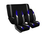 Car Seat Covers Gray Heavy Duty Carpet Floor Mat Highback for Auto 2 Headrests Blue