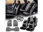 Gray Black Car Seat Covers for Auto w Steering Cover Belt Pads Floor Mat