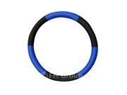 FH Group Blue Black Flat Cloth Rubber Molded Steering Wheel Cover