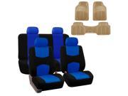 Car Seat Cover Full Set For Auto Semi Universal Fit with Floor Mat Blue