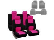 Car Seat Cover Full Set For For Auto Car SUV Truck Van w Floor Mat Pink