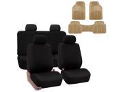 Car Seat Cover Full Set For Auto Semi Universal Fit with Floor Mat Black