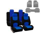 Car Seat Cover Full Set For For Auto Car SUV Truck Van w Floor Mat Blue