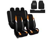Car Seat Covers Heavy Duty Carpet Floor Mat Highback for Auto 5 Headrests Orange