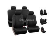 Faux Leather High Quality Luxury Car Seat Cover Front Rear Black