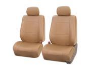 PU Leather Front Bucket Pair Beige for Auto with Seat Back Organizer for Auto Car SUV Truck