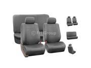 Complete Set Synthetic Leather Car Seat Covers for Auto Gray