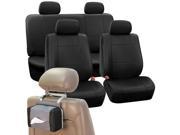 Complete Faux Leather Car Seat Cover Black Free Gift Tissue Dispenser
