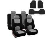 Car Seat Cover Full Set For Auto Fit Most Car with Floor Mat Gray