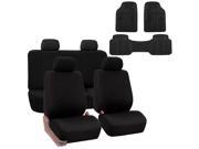 Car Seat Cover Full Set For Auto Fit Most Car with Floor Mat Black