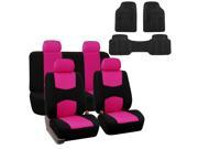 Car Seat Cover Full Set For Auto Fit Most Car with Floor Mat Pink