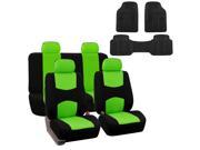 Car Seat Cover Full Set For Auto Fit Most Car with Floor Mat Green
