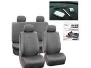 Faux Leather Car Seat Covers Gray with Headrests Dash Grip Pad