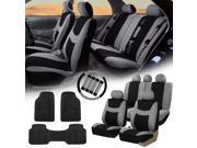 Gray Black Car Seat Covers for Auto w Steering Cover Belt Pads Floor Mats