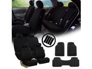 Black Car Seat Covers for Auto w Steering Cover Belt Pads Floor Mats