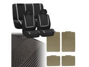 Gray and Black Car Seat Covers for Auto Vehicle with Oraganizer