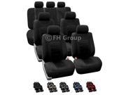 FH Group Sports Seat Covers Airbag Ready 4 Buckets 1 Split Bench Black