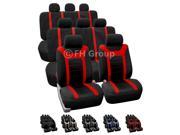 FH Group Sports Seat Covers Airbag Ready 2 Buckets 2 Split Bench Red