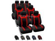 FH Group Sports Seat Covers Airbag Ready 4 Buckets 1 Split Bench Red