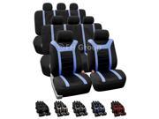 FH Group Sports Seat Covers Airbag Ready 2 Buckets 2 Split Bench Blue