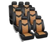 Car Seat Covers Synthetic Leather Auto Seat cover 7 Seater SUV VAN Full Set Black Beige